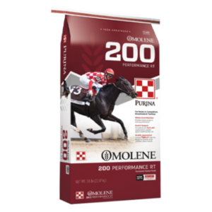 Purina Omelene 200 Performance Horse Feed. 50-lb equine feed bag.